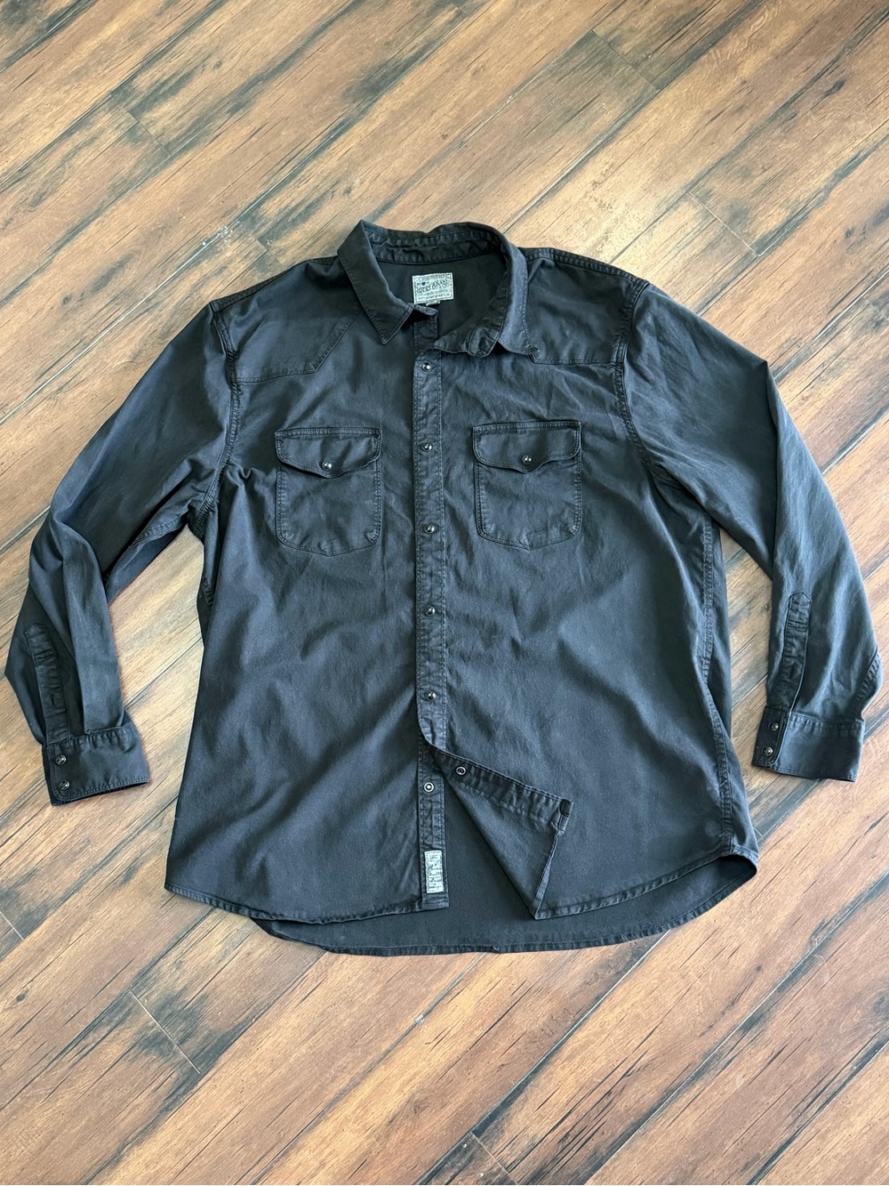 Lucky Brand "Saturday Stretch" Black Pearl Snap Western Shirt (Men's XL)